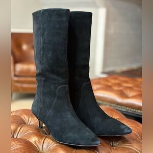JCrew midcalf boots in black suede. Great condition, size 9, 1” heel. Beautiful!